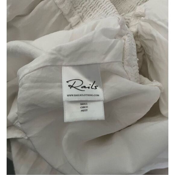 Rails Angelina White Linen Blend Striped‎ Sleeveless Mini Dress Size Small - Picture 6 of 6